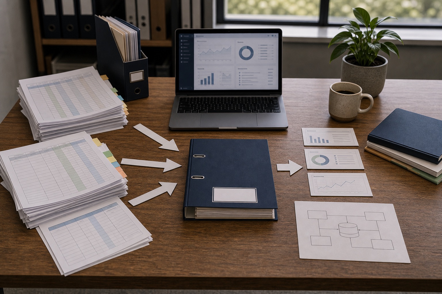 Spreadsheets, database sketches and reporting notes being consolidated into one data source