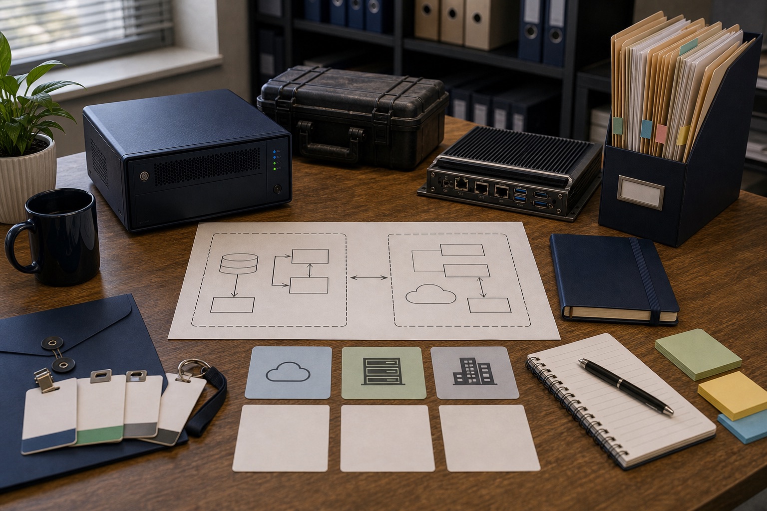 Private AI deployment options shown through local server hardware and controlled access notes