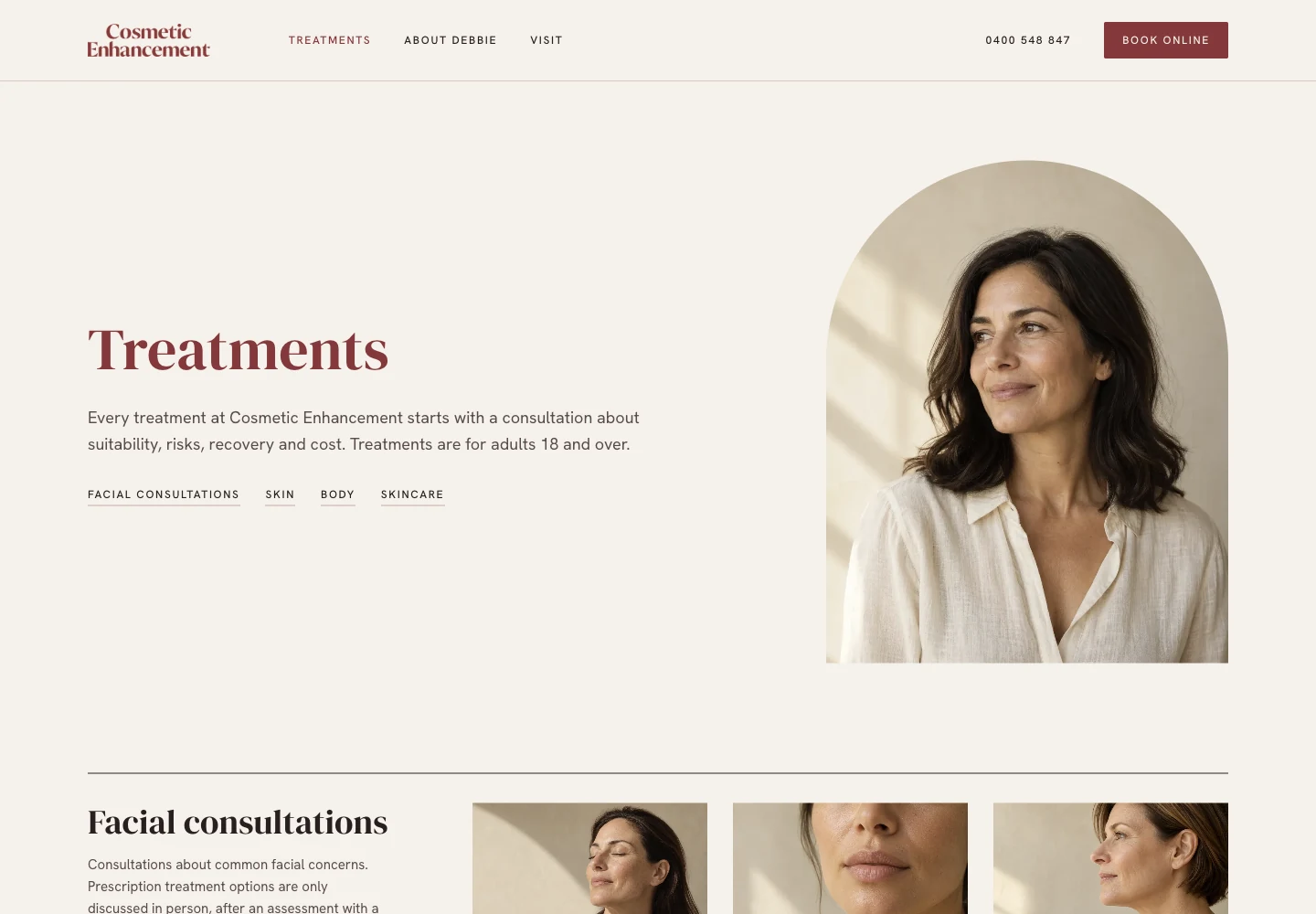 Cosmetic Enhancement treatments on desktop